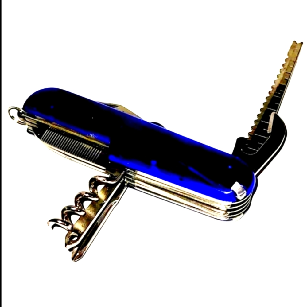 Knife, Multi Tool - 14 Function Tools in One, Army Knife Blue, New in Box